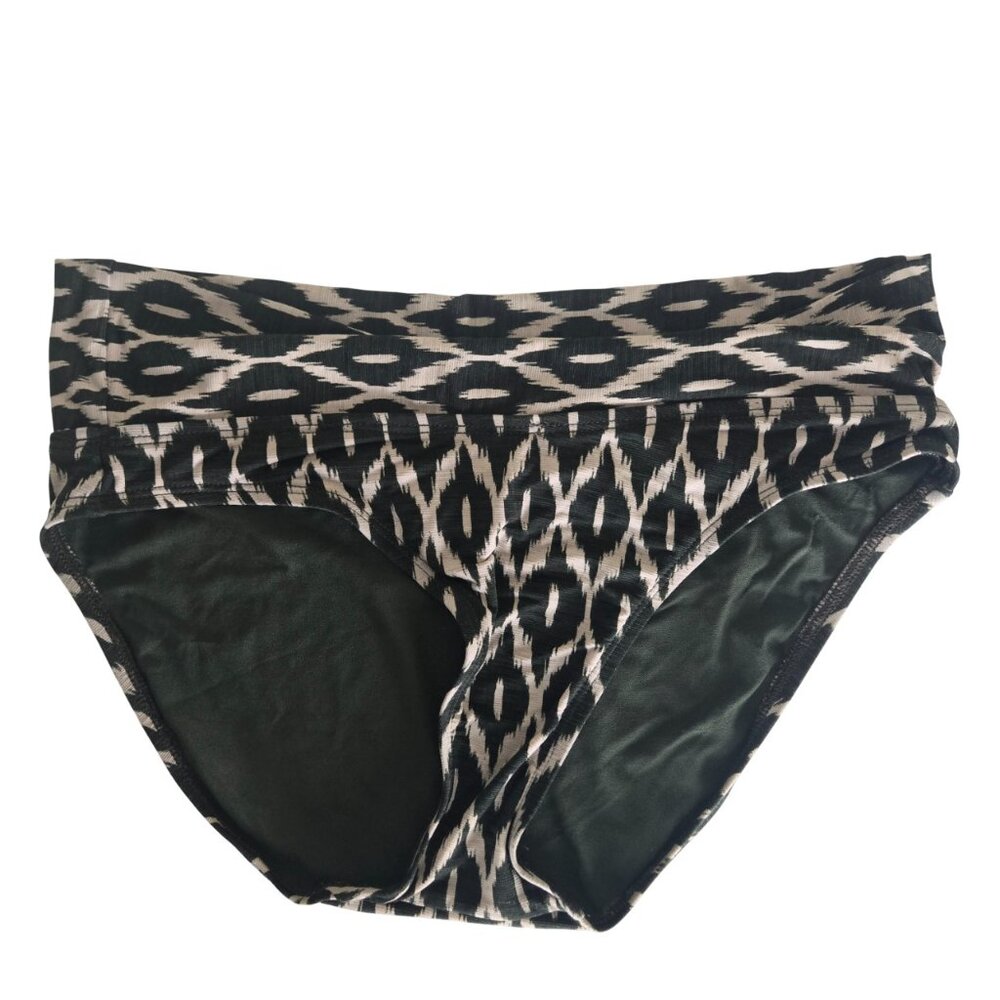 Robin Piccone 3 Swim Pieces Women M Olive Green & Cream Ikat Comfy Flattering - Picture 8 of 15